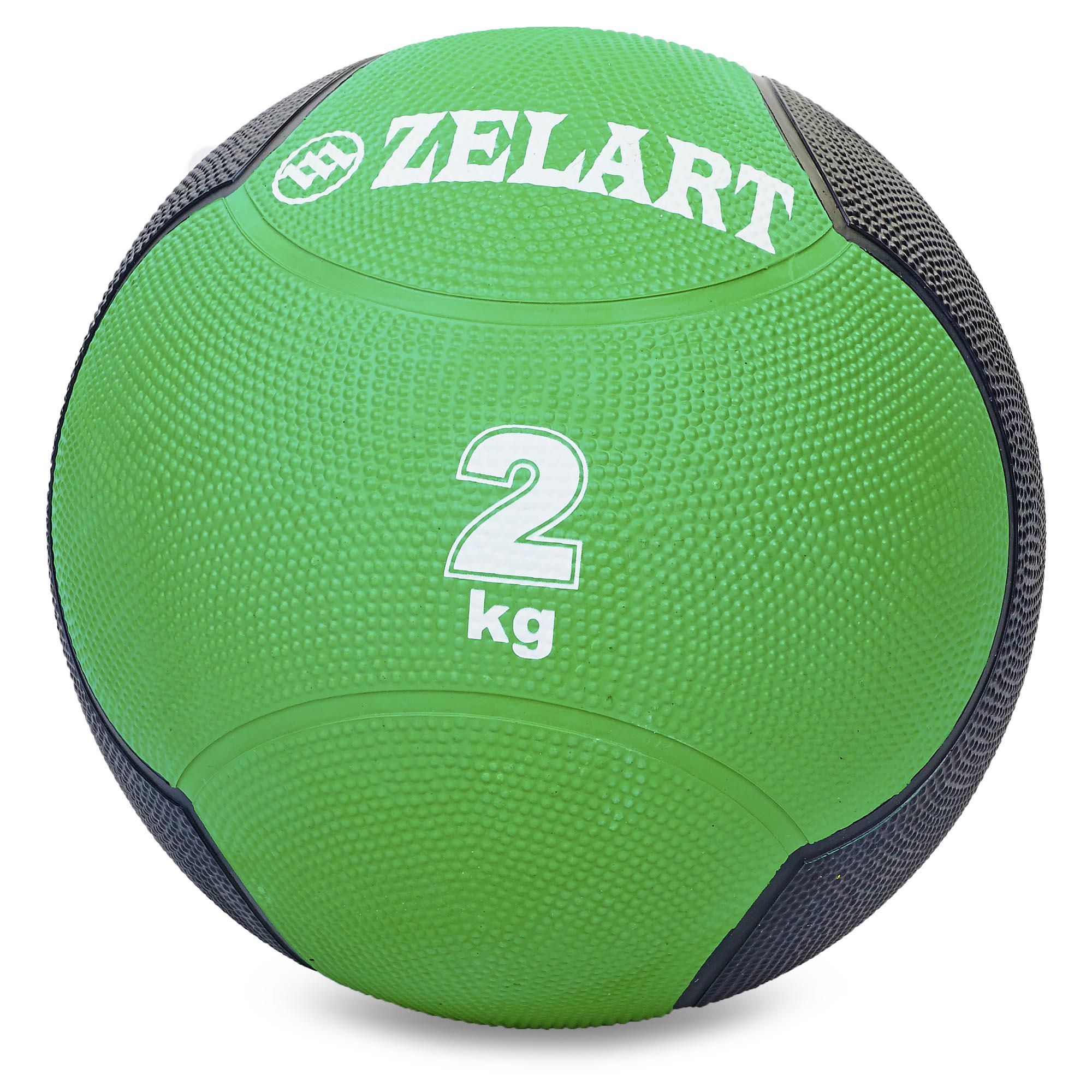 М'яч медичний медбол Zelart Medicine Ball FI-5121-2 2кг Зелений/Чорний (DR003477) - фото 1