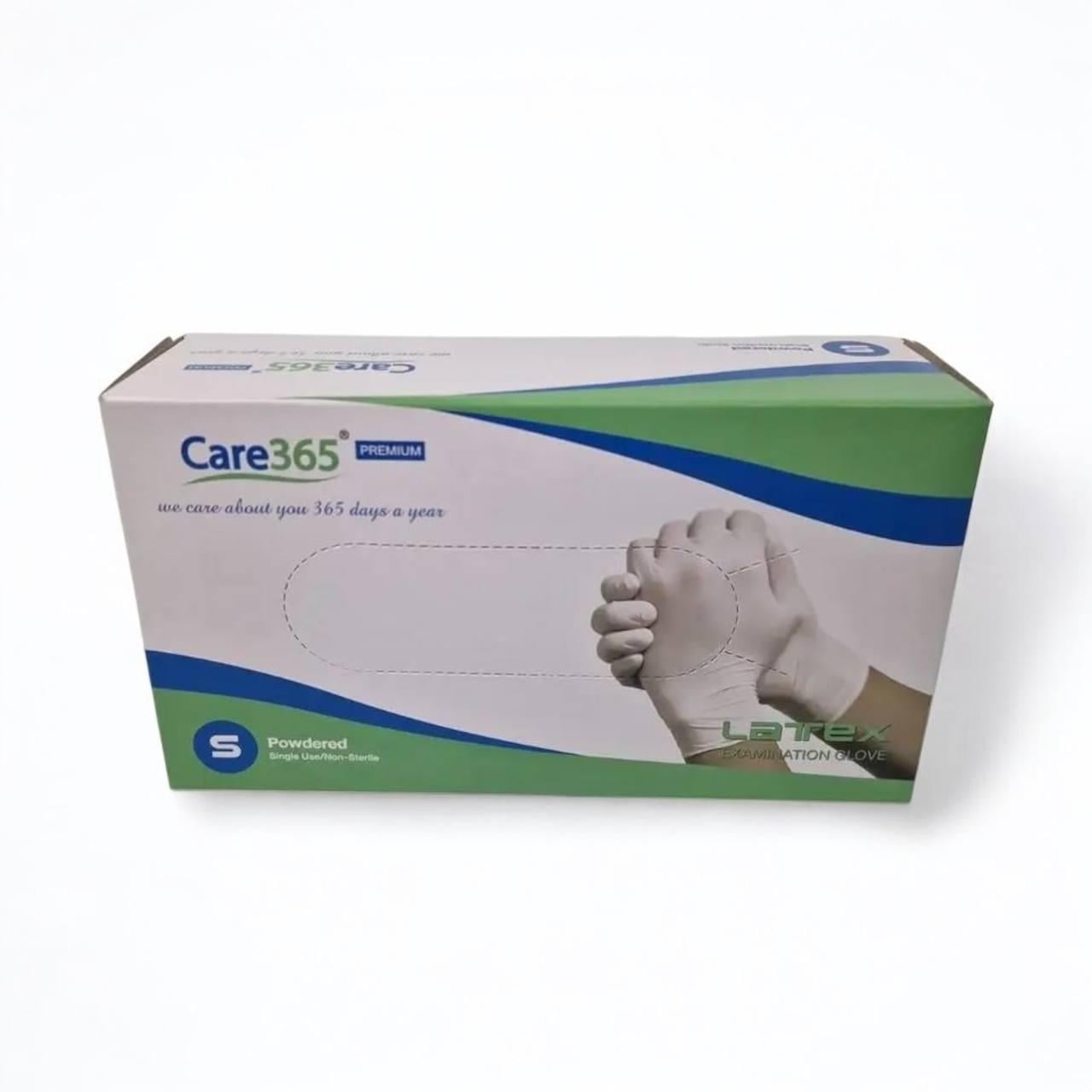 Перчатки латексные с пудрой Care365 текстурированные/нестерильные/одноразовые S 100 шт.