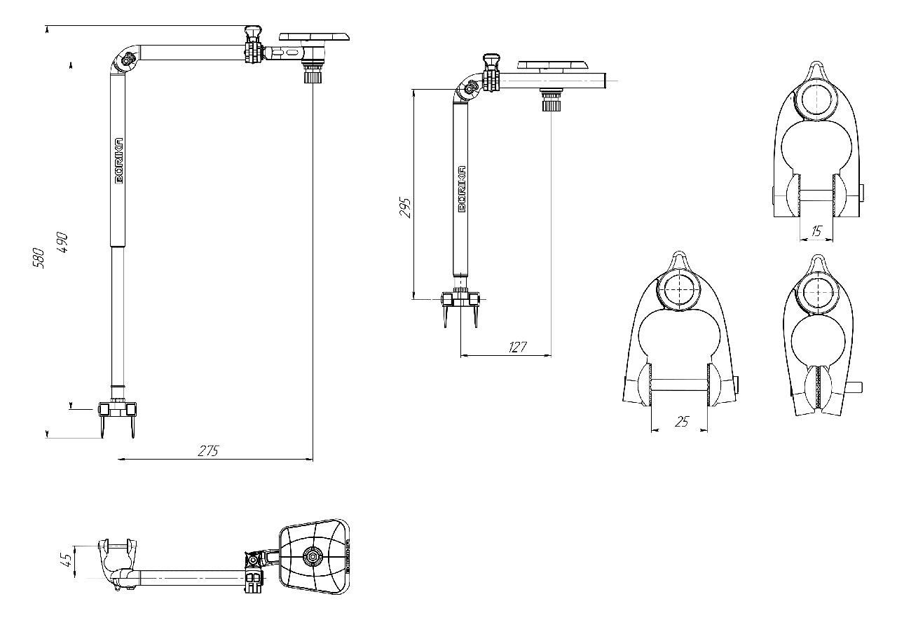 Комплект монтажа эхолота Borika FASTen Ft450 для монитора до 7" для крепления вдоль борта Черный (01.04.007.01.04) - фото 2 Комплект монтажа эхолота Borika FASTen Ft450 для монитора до 7" для крепления вдоль борта Черный (01.04.007.01.04) - фото 2