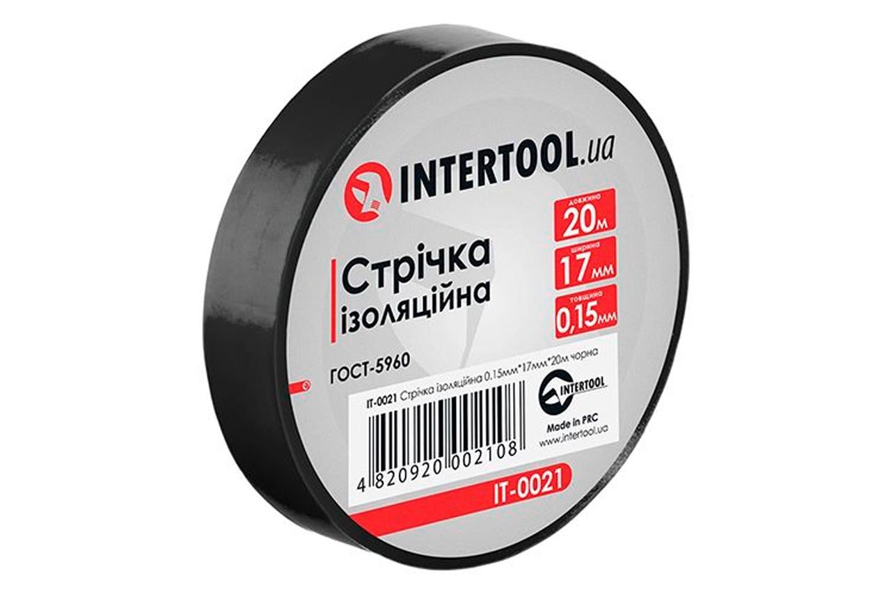 Стрічка ізоляційна Intertool 20 м 10 шт. Чорний (IT-0021)