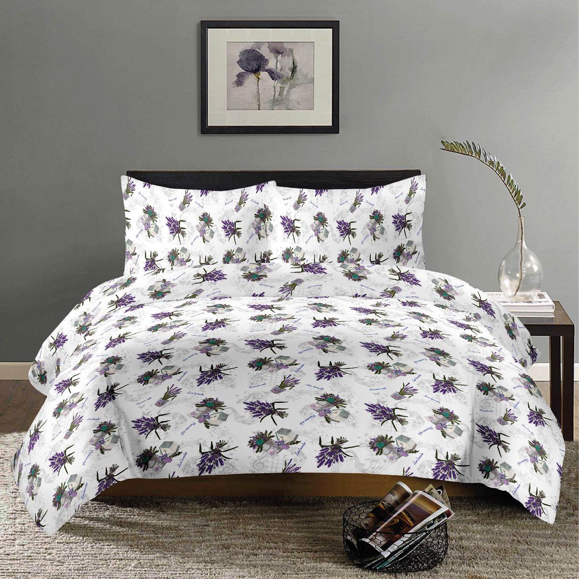 Комплект постельного белья Zastelli LAVANDER GOLD USA бязь двуспальное 175х210 Белый