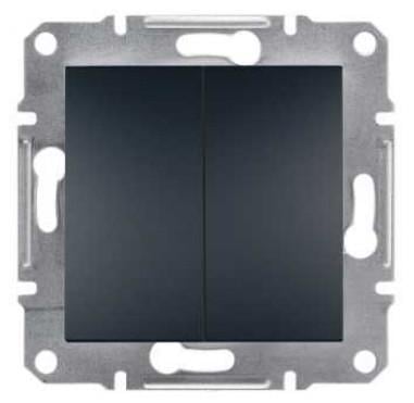 Выключатель кнопочный Schneider Electric Asfora двухклавишный самозажимной ABS Черный (EPH1100171) Выключатель кнопочный Schneider Electric Asfora двухклавишный самозажимной ABS Черный (EPH1100171)