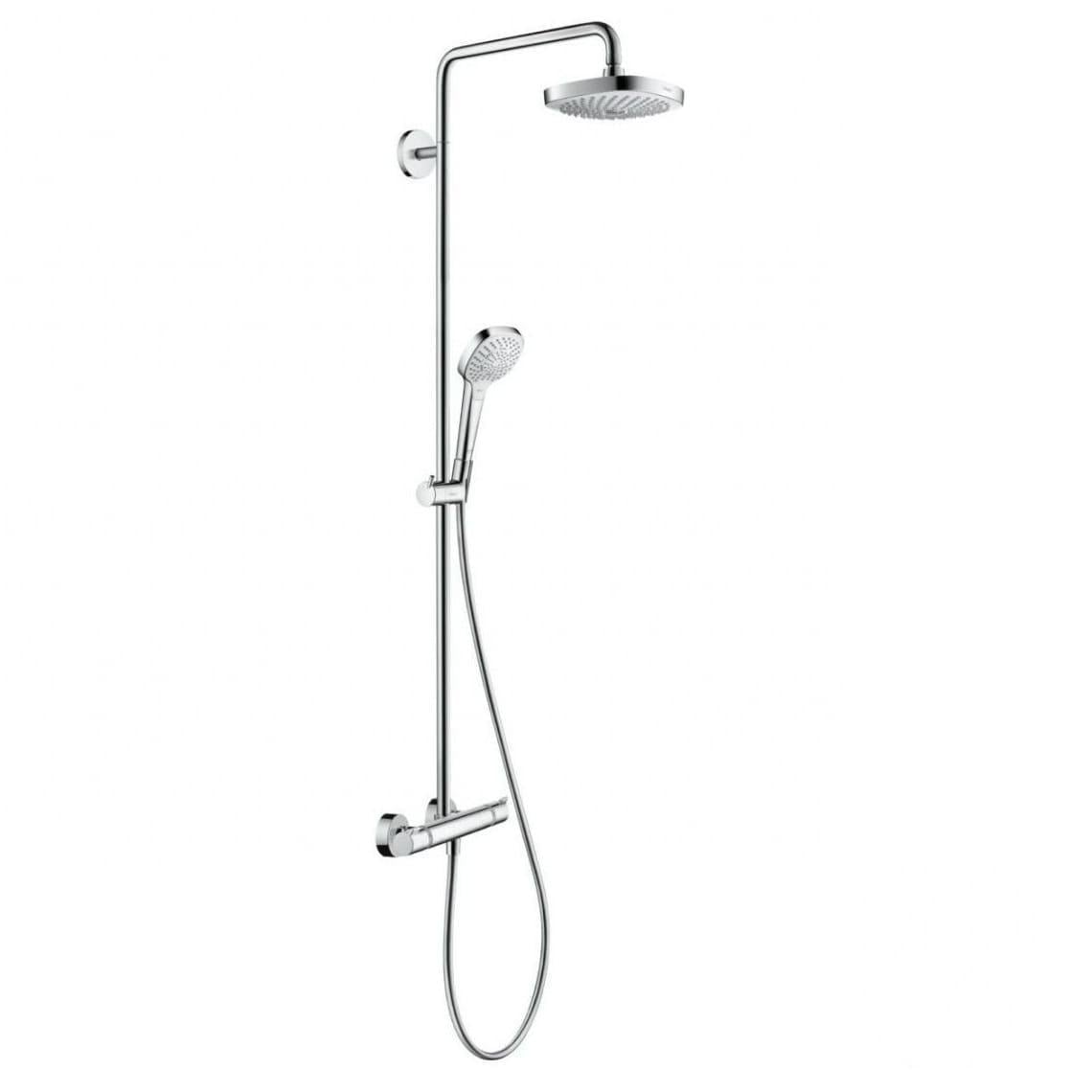 Душевая система Hansgrohe Croma Select E 180 2jet Showerpipe EcoSmart с термостатом металл Хром/Белый (27257400)