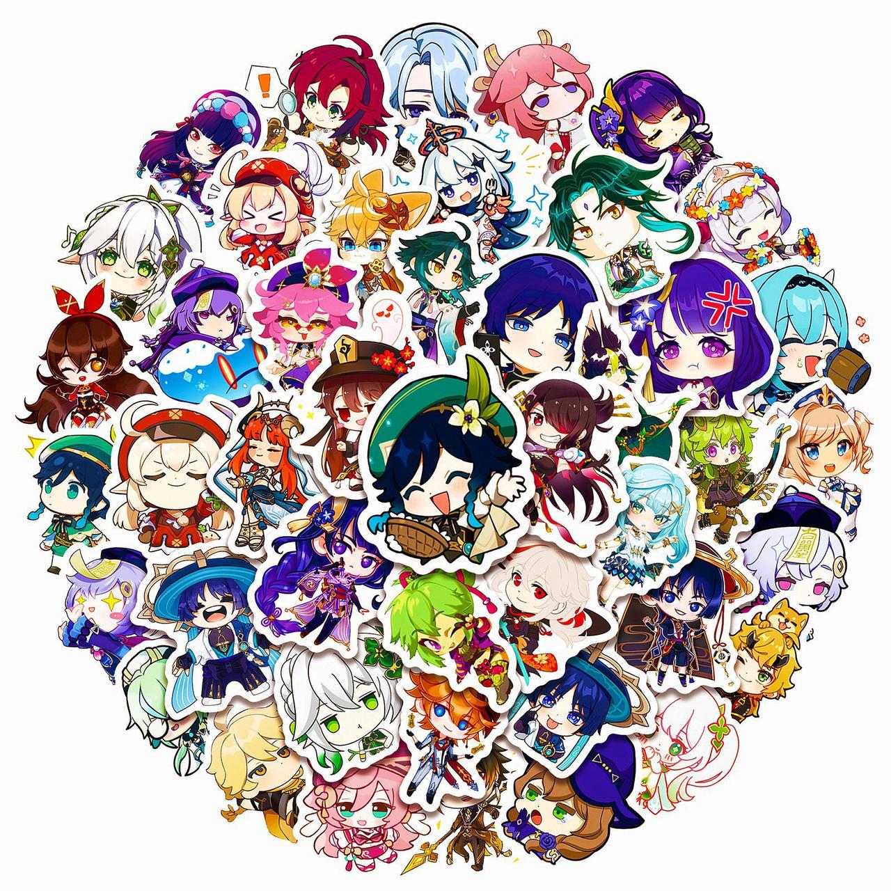 Стикеры виниловые Геншин Імпакт №4 50 шт. (10638)