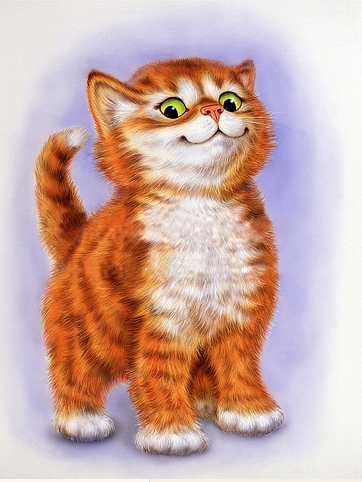 Алмазная мозаика на подрамнике Котенок Рыжик 30x40 см (DM.013-pdr)