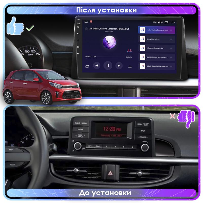 Автомагнітола штатна Lesko для Kia Picanto III 2017- IPS 9" 4/64Gb CarPlay/4G/Wi-Fi/GPS 1280х720 - фото 3