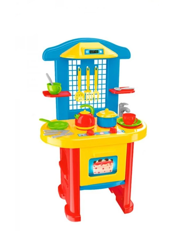 Детский игровой набор ТехноК Кухня с аксессуарами из пластика 75,5х48х30 см Разноцветный (150-98-TH2124)