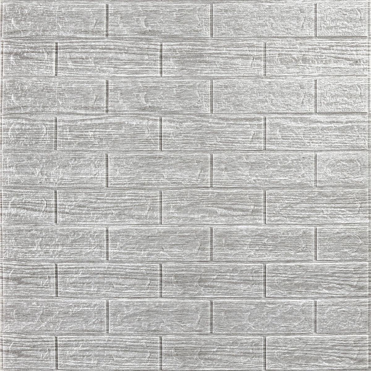 3D-панель самоклеющаяся под кирпич с полоской 700x770x5 мм Серый (SW-00000488)