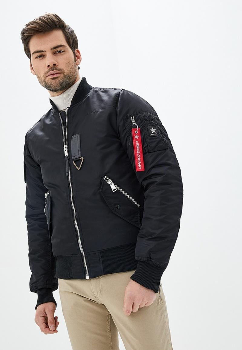 Бомбер Airboss MA-1 Majestic-12 Чорний (28630)