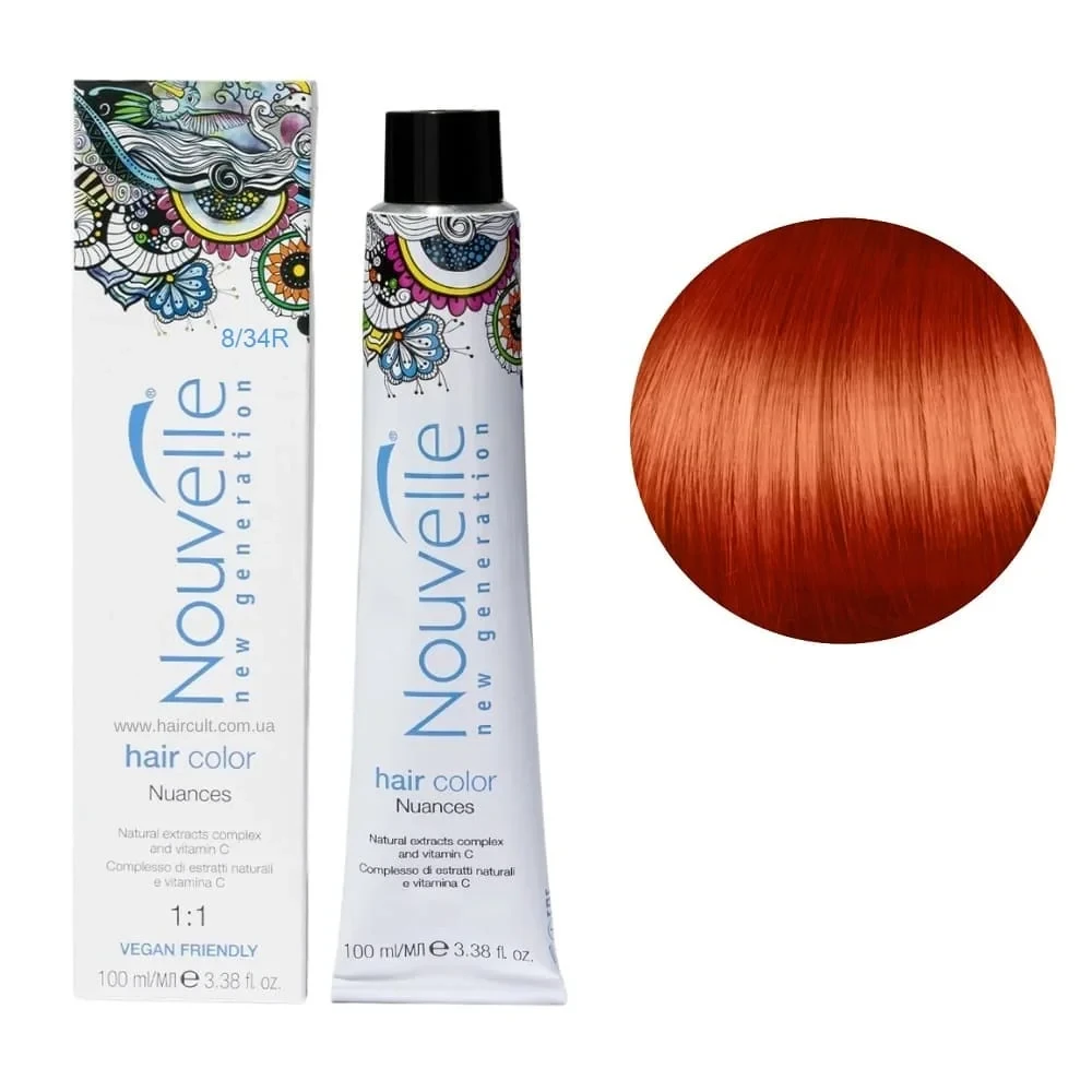 Краска для волос Nouvelle Hair Color 8/34R Агат 100 мл