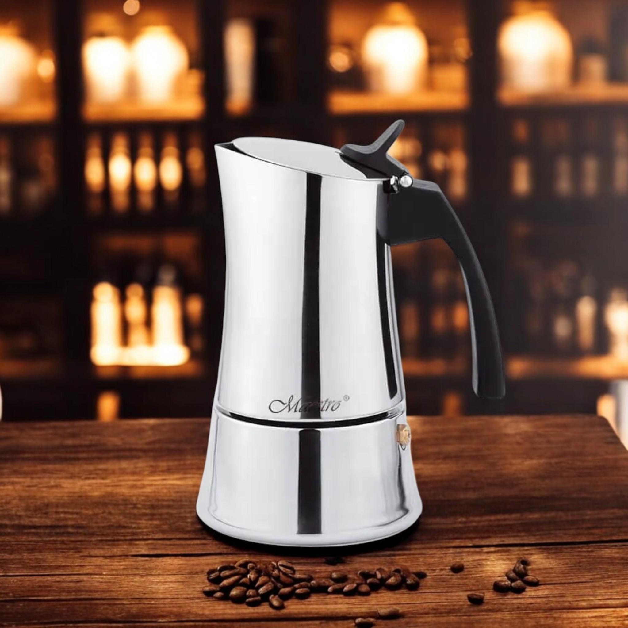 Кофеварка гейзерная Espresso Moka Maestro MR-1668-2 на 2 чашки из нержавеющей стали 100 мл Silver (G_MR1666/2Silver) - фото 4 Кофеварка гейзерная Espresso Moka Maestro MR-1668-2 на 2 чашки из нержавеющей стали 100 мл Silver (G_MR1666/2Silver) - фото 4