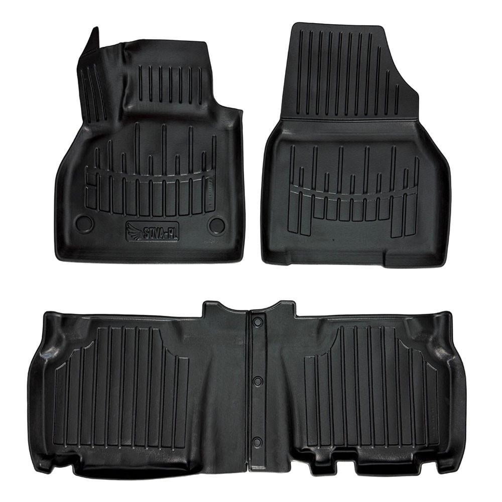 Коврики в салон SOVA-PL для Renault Kangoo II 2008-2020 резиновые 4 шт. Черный (28800571)