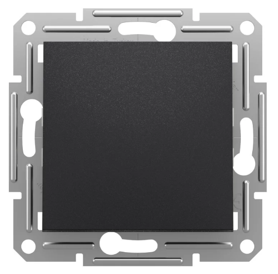 Вимикач одинарний Schneider Asfora проміжний Антрацит (27688397)