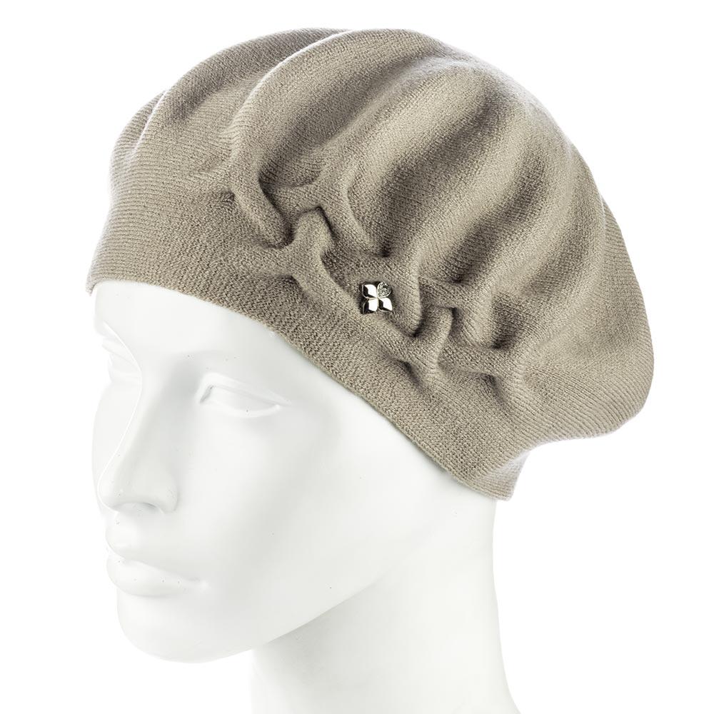 Берет двойной женский сбоку с узором Zolly ZH258 Лен