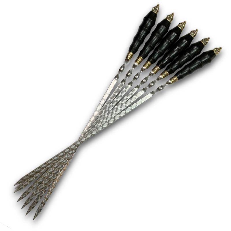 Шампуры с деревянной рукояткой Gorillas BBQ Медведь с литьем 6 шт. (SKK58)