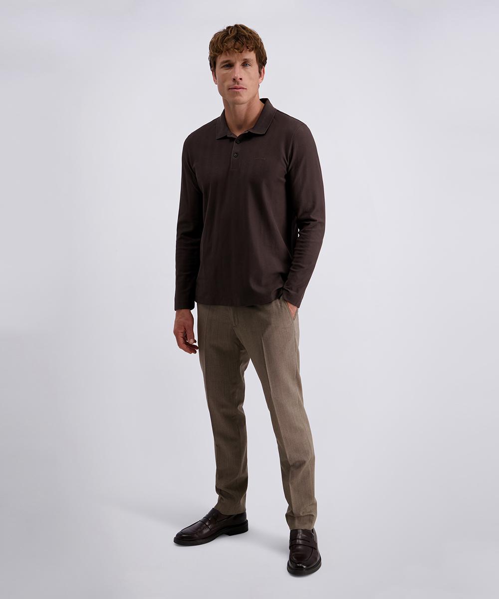 Поло чоловіче Смугасте на довгий рукав S Коричневий (C5 30874.3079.8301-S) - фото 3
