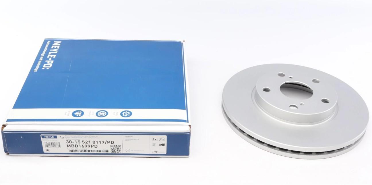 Диск тормозной передний Meyle для Toyota Auris/Corolla 12-277x26 мм (30-15 521 0117/PD)
