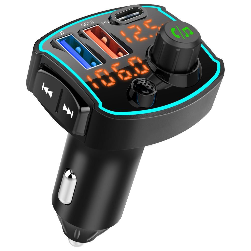 FM-трансмітер Aiver F69 MP3 RGB Bluetooth v5,0 PD3,0 + QC3,0 (44788)