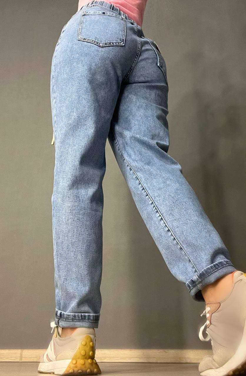 Джинси жіночі V&D 4068 МОМ jeans comfort резинка на талії стрейчеві тонкі полегшені р. 36 Блакитний (3826) - фото 5