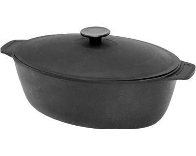 Гусятница Біол чавунна з кришкою 6 л Чорний (0606)