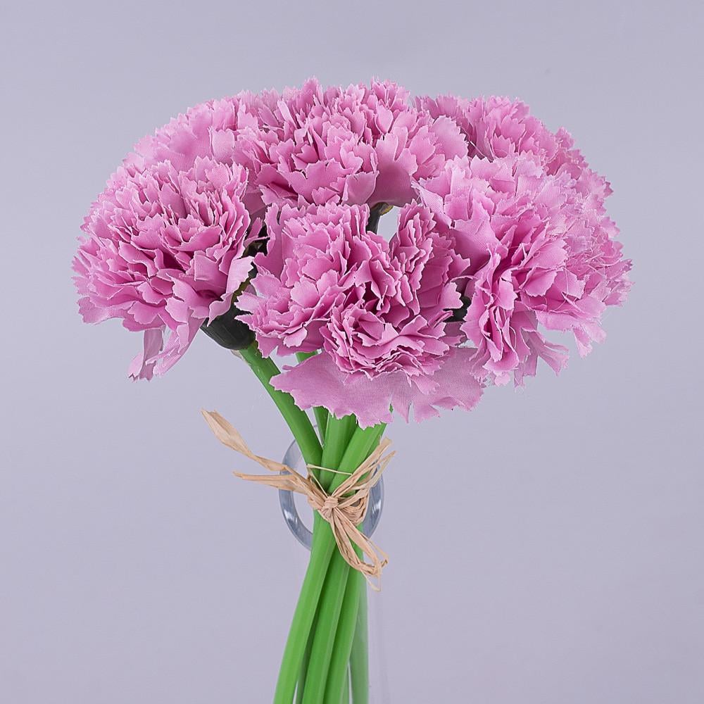 Искусственные цветы Букет гвоздики вязкой Сиреневый (1347-7)