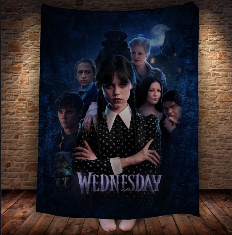 Плед с 3D принтом Уэнздей Аддамс 150х200 см (epi_1897)