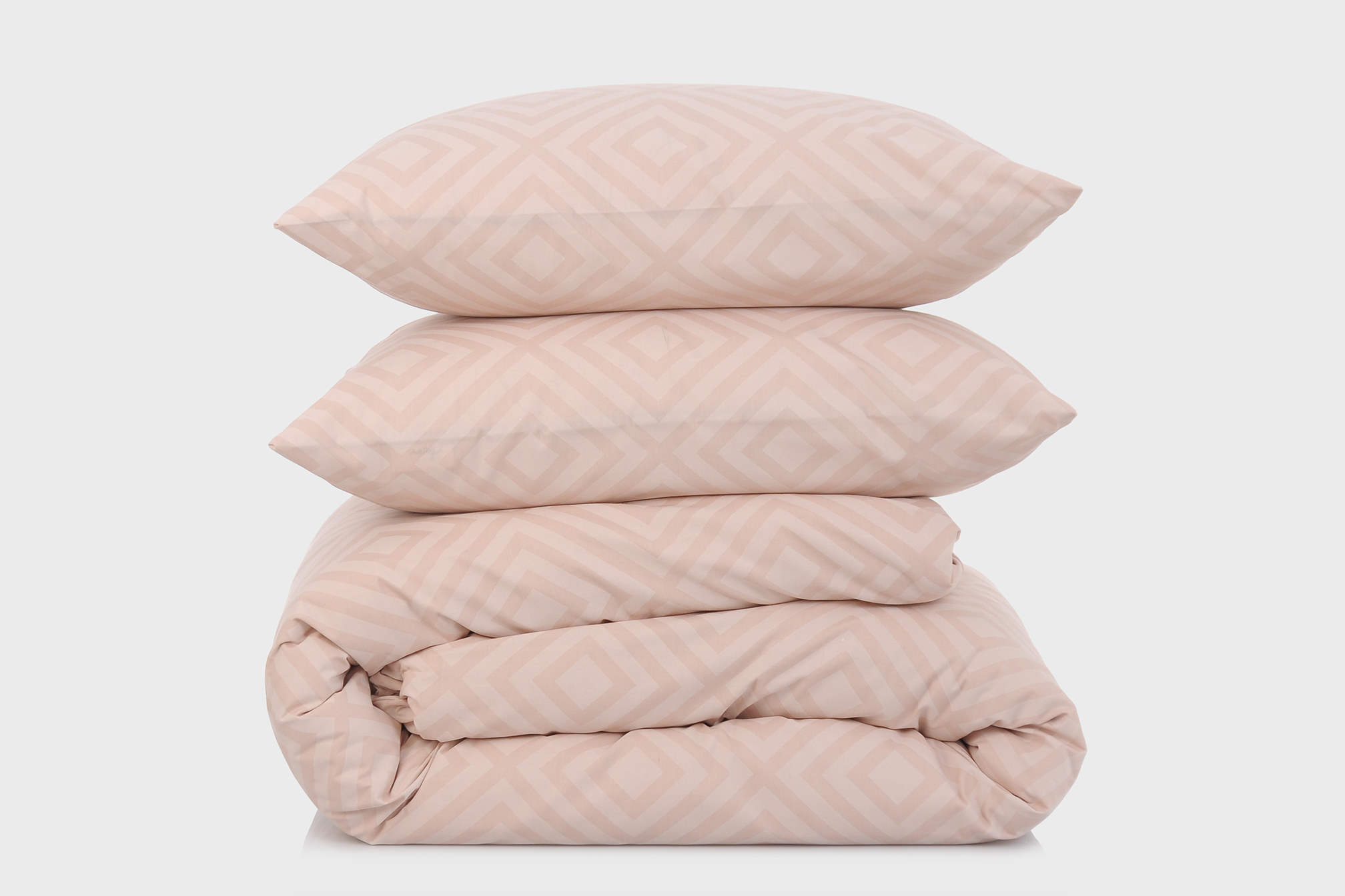 Комплект постельного белья евро Amore Glux-124 бязь Пудровый (KPB-Ae-Glux-124pudra(50x70)_)