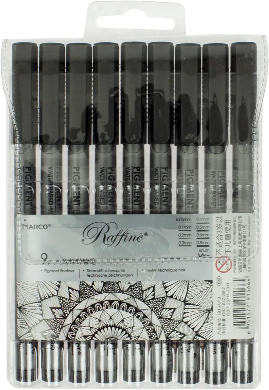 Набор рапидографов Raffine 0,5/1/2/3/4/5/6/8/brush