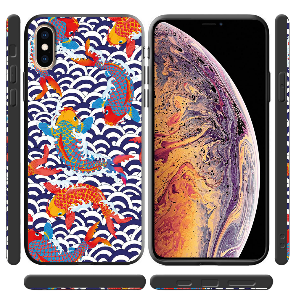 Чохол Boxface iPhone XS Max Koi Fish Чорний силікон (35321-up2477-41771) - фото 2