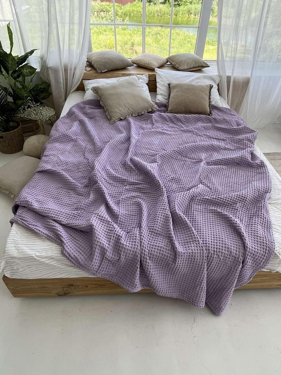 Покрывало ZEINTEX Greece хлопковое вафельное 230х280 см Лиловый (18094281) - фото 7 Покрывало ZEINTEX Greece хлопковое вафельное 230х280 см Лиловый (18094281) - фото 7