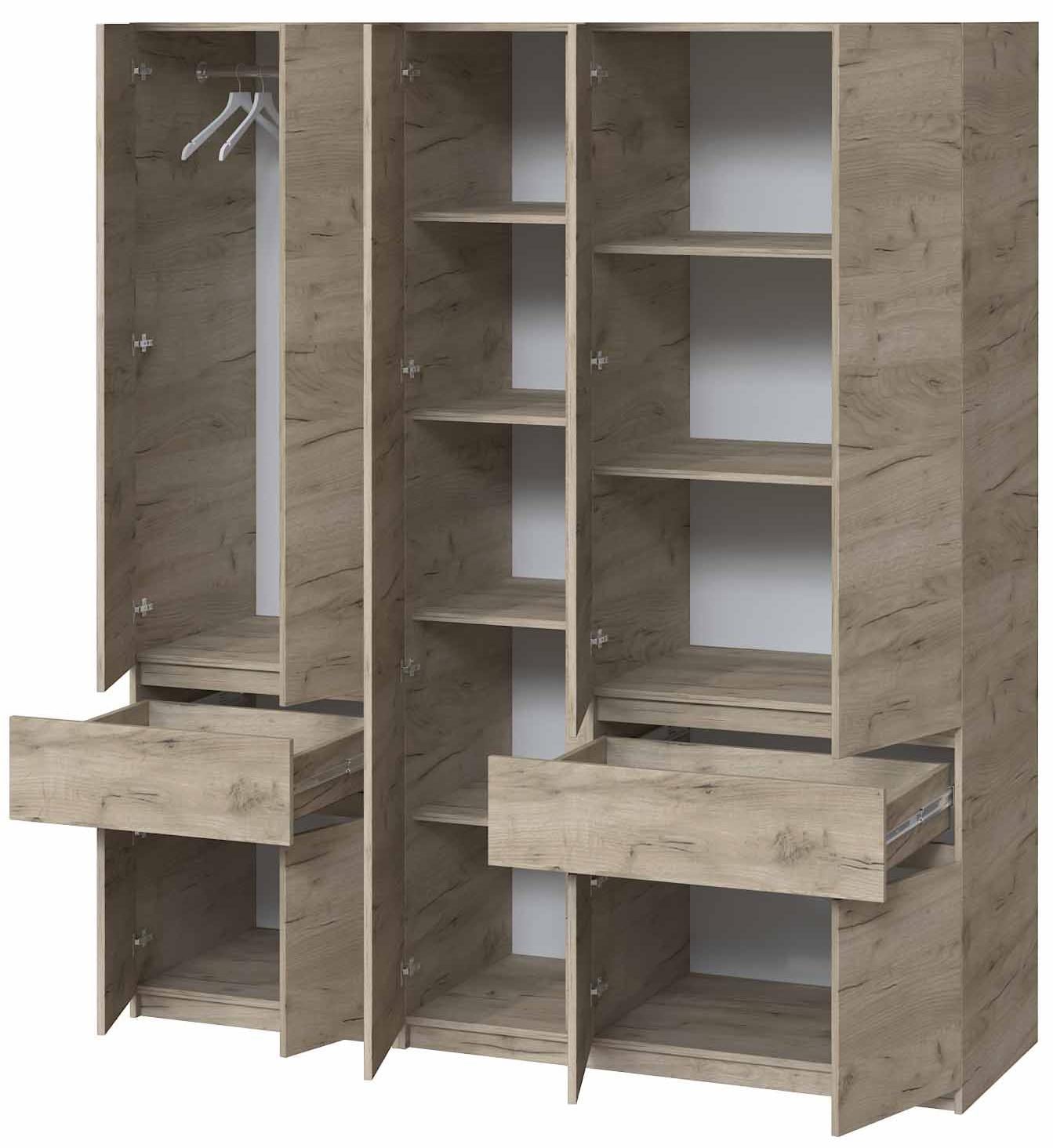 Шкаф с ящиками Мастер Форм Брайт 1821х520х2000 мм Дуб крафт серый (32071)