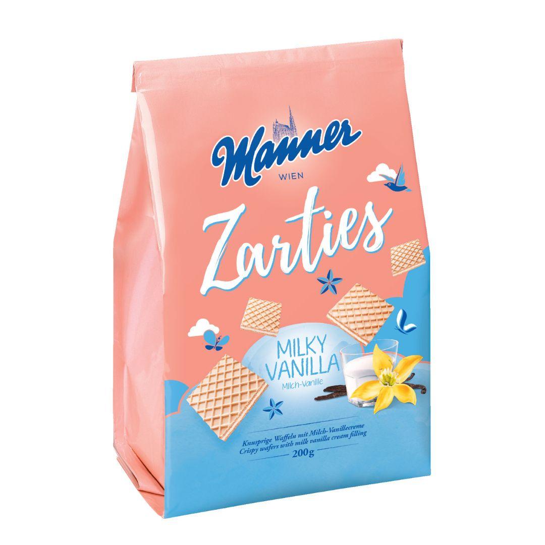 Вафлі Manner Zarties із начинкою молочна ваніль 200 г