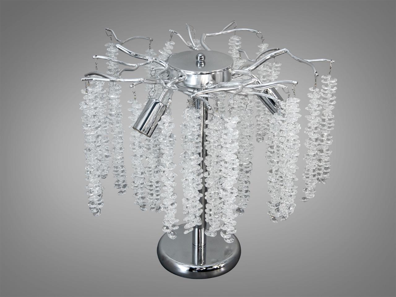Настільна лампа для вітальні 605-3T CH Гліцинія з кришталевими підвісками Хром (2817447051) - фото 2 Настільна лампа для вітальні 605-3T CH Гліцинія з кришталевими підвісками Хром (2817447051) - фото 2