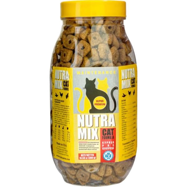Корм для кошек Nutra Mix Maintenance поддерживающая формула куриное для малоактивных/стерилизованных мясо/рис/кукуруза 350 г Желтый (000019878)
