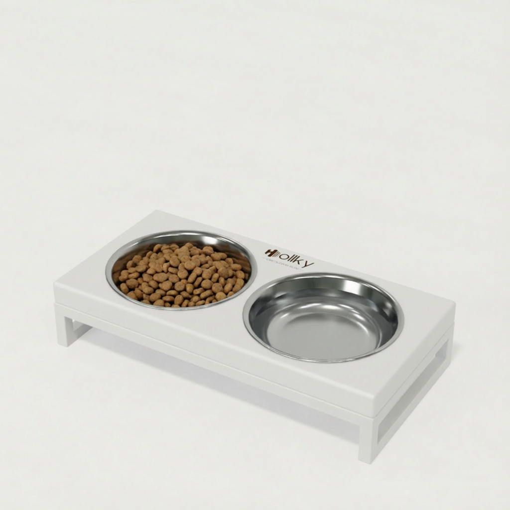 Миски на підставці для маленьких собак і котів Hollky Base XS 2х0,25 л (BXS-28145-WHWH)