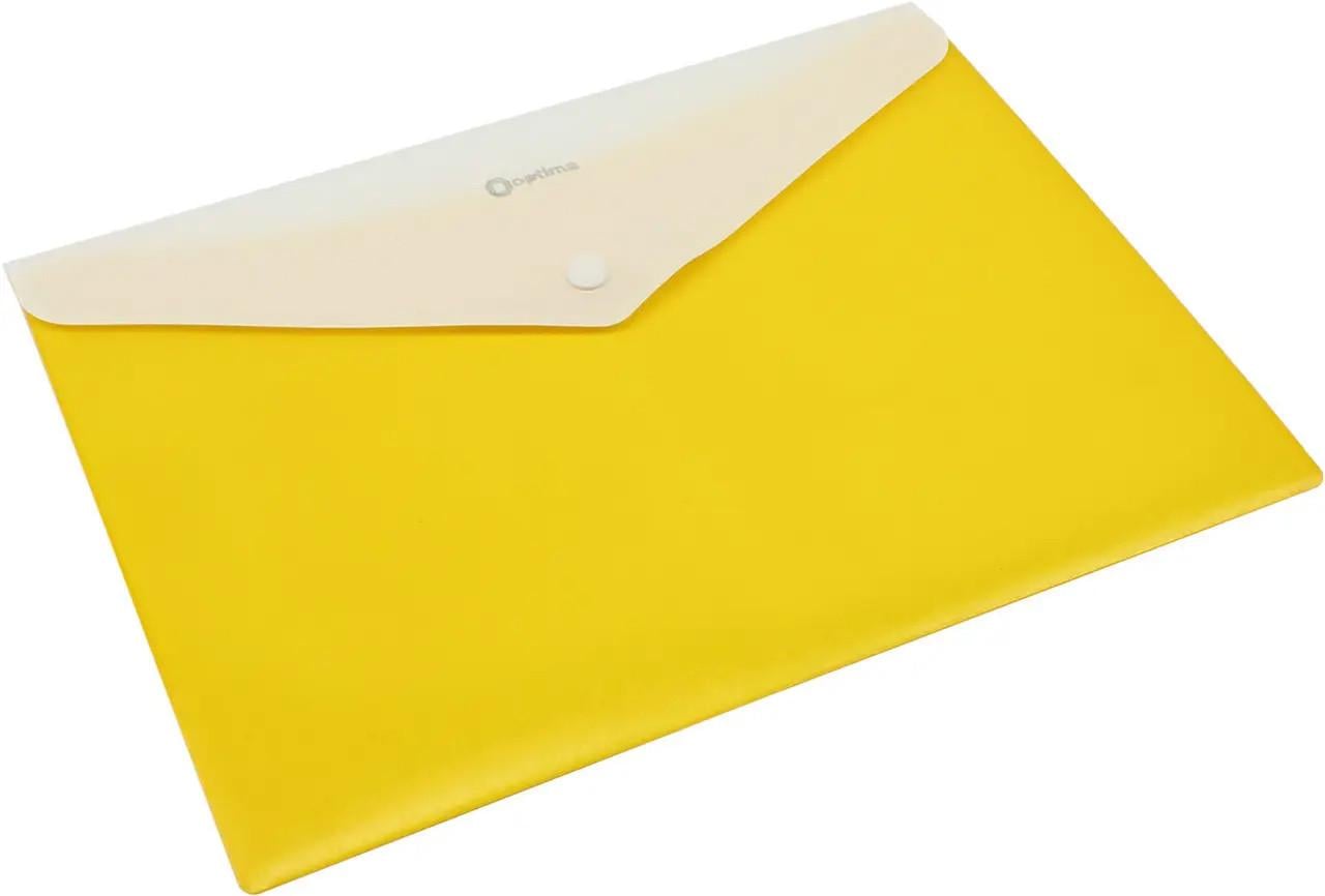 Папка-конверт А4 конверт на кнопці Optima O35206 2 відділи Жовтий (4044572552064)