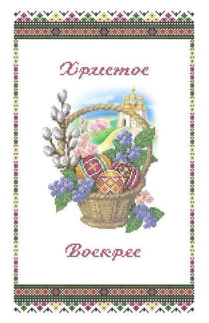 Полотенце пасхальное для вышивания бисером на габардине ЗПР-025 35х55 см Полотенце пасхальное для вышивания бисером на габардине ЗПР-025 35х55 см