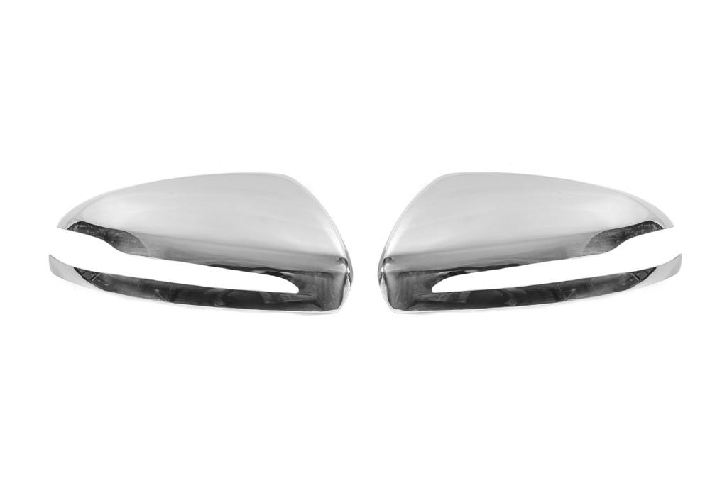 Накладки на зеркала Carmos для Mercedes C-сlass W205 2014-2021 гг. нержавеющая сталь Хром
