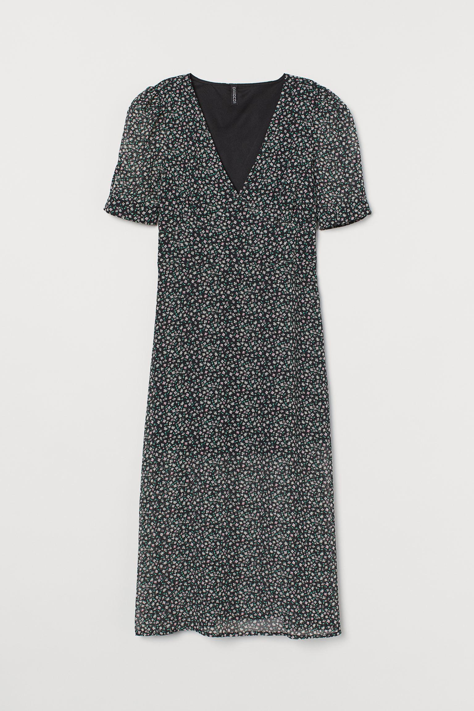 Платье H&M Цветы р. 34 Черный (15068291471)