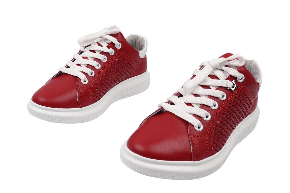 Кеди жіночі Maxus shoes зі шкіри на низькому ходу на шнурівці Червоний (74-21LTCP 33) - фото 5 Кеди жіночі Maxus shoes зі шкіри на низькому ходу на шнурівці Червоний (74-21LTCP 33) - фото 5