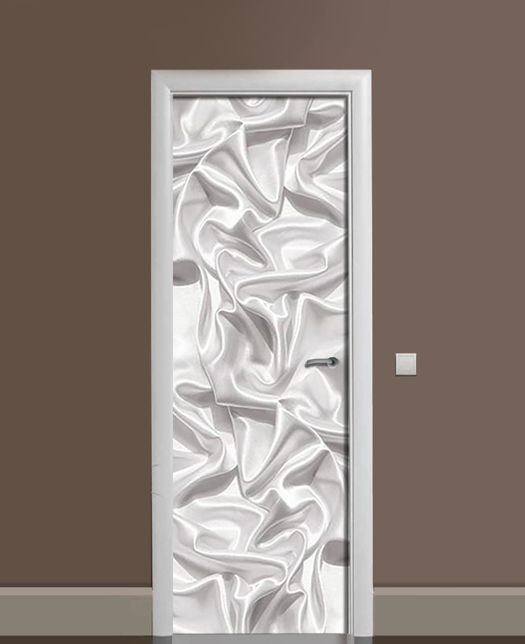 Наклейка 3D на двери Zatarga Белый шелк 650х2000 мм виниловая (1323455194) Наклейка 3D на двери Zatarga Белый шелк 650х2000 мм виниловая (1323455194)