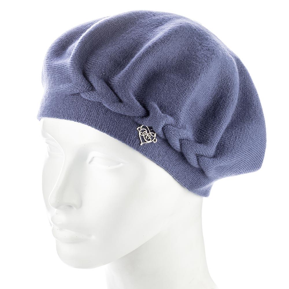 Берет женский двойной сбоку с узором Zolly ZH257 Графит