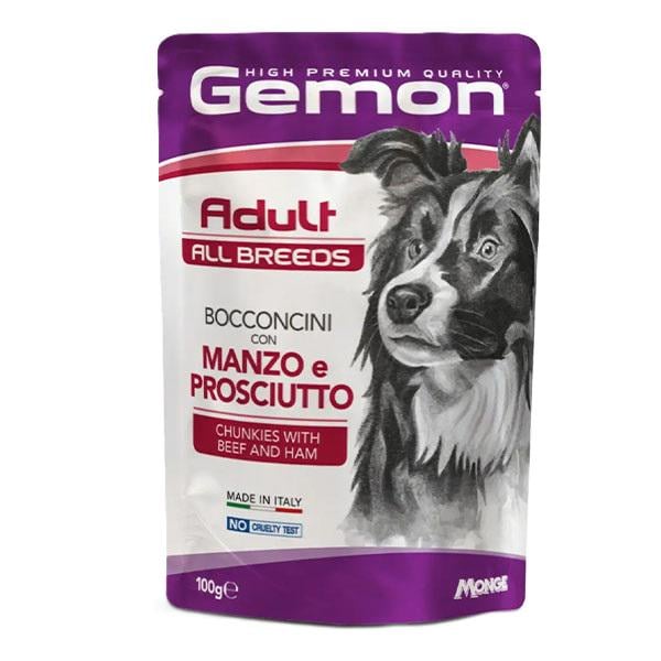 Корм для собак влажный GEMON Dog Wet говядина с ветчиной 100 г (000025768)
