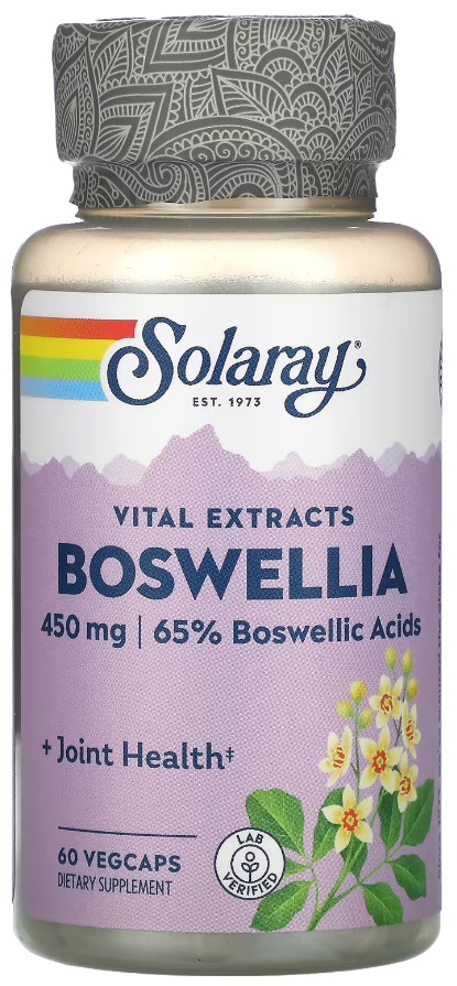 Добавка натуральная Экстракт босвеллии Solaray Boswellia 450 мг 60 вегетарианских капсул