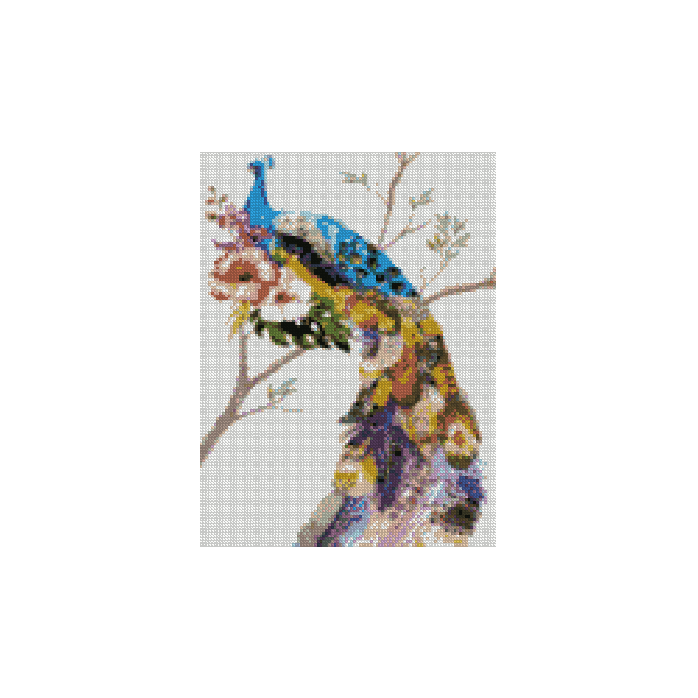 Алмазная мозаика Strateg Яркий павлин 30х40 (HX280)