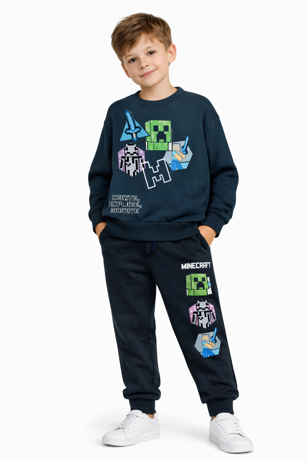 Костюм для мальчика в стиле Майнкрафт 128 см Зеленый (32690675)