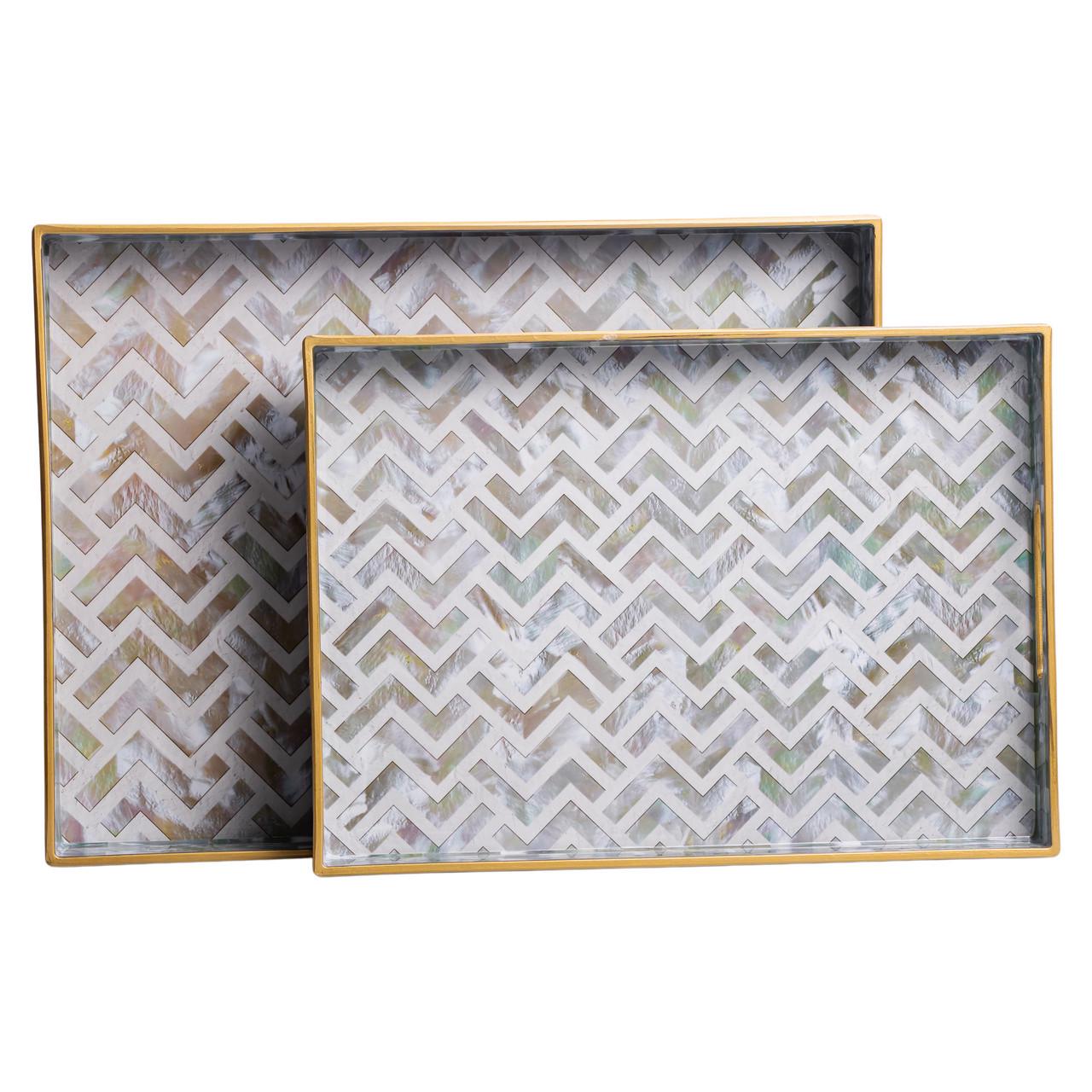 Набор прямоугольных подносов для подачи еды 2 шт. 40х30х4 см (HP-HK-16)
