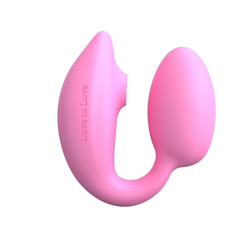 Виброяйцо с вакуумным отростком для клитора Love to Love Wonderlover Pink Passion 9,8 см Розовый (56613)