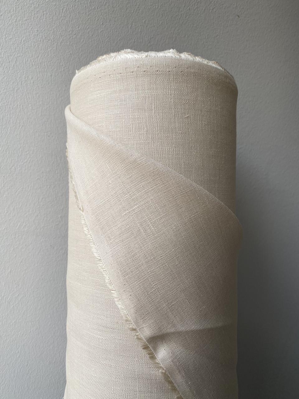 Ткань LINEN PLUS льняная 143 см 606/158 Кремовая - фото 1