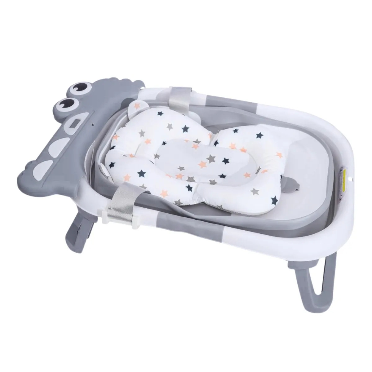 Ванна детская складная с термометром и ливнем Серый